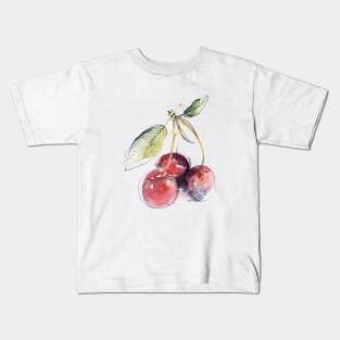 Watercolor cherries Kids T-Shirt